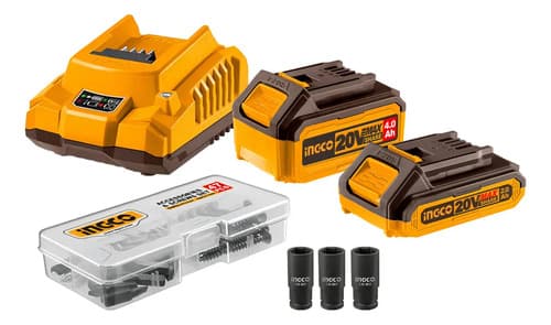Llave De Impacto + Taladro + Sierra Circular + Maleta Ingco Color Amarillo 50hz/60 Hz