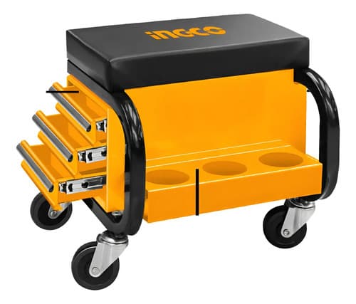 Banco Para Mecanico Taller Ingco Hcs103 Naranja Claro