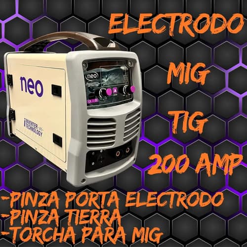 Soldadora Neo Industrial 4 En 1 200a Inverter Mig/tig Color Combinado