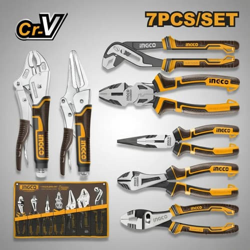 Set X 7 Pinzas Herramientas Manuales Ingco Cos23036