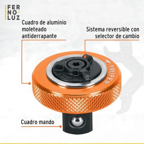 Llave Crique De Palma Mini De Mano Encastre 1/2 Truper 13653 Color Naranja