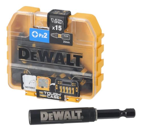 Set 16pcs Puntas Impacto Pz2 X 25mm + Extension Dewalt