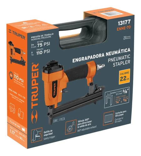 Engrapadora Neumatica 3/8 Para Grapa Calibre 22 Truper 13177 Inmediato
