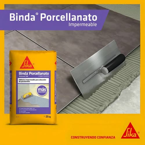 Adhesivo Sika Binda Porcellanato Impermeable 25 Kg