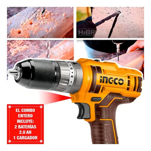 Taladro Atornillador Percutor 2bats + Extensor Flexible Color Naranja Claro Frecuencia 50-60 Hz 50 Hz X 60 Hz