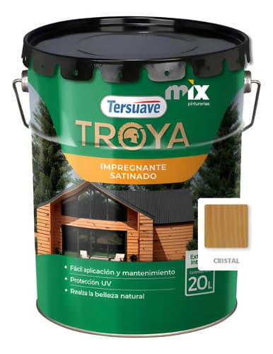 Impregnante Madera Troya Satinado Tersuave Int / Ext 20 Lts Color Cristal