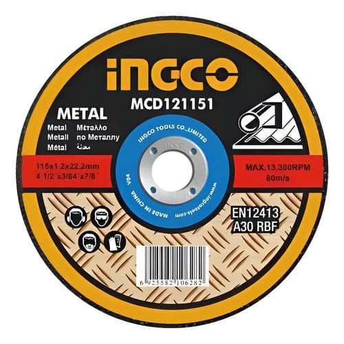 Pack De Discos De Corte Ingco Para Metal De 4½  X 1.2mm