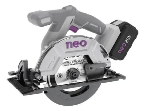 Sierra Circular 6 1/2 Sin Carbones C/2 Baterias 20v 2ah Neo Gris