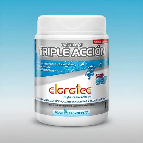 Pastillas Cloro Clorotec Triple Acción 1 Kg Alguicida Decantador