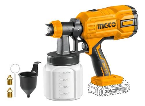 Pistola Para Pintar Compacta A Batería 20v Ingco Csgli2003 Amarillo