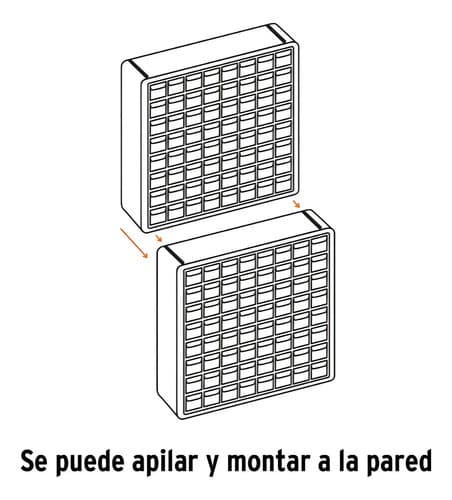 Caja Organizadora Con 16 Gavetas 27x22x16cm Truper Color Negro