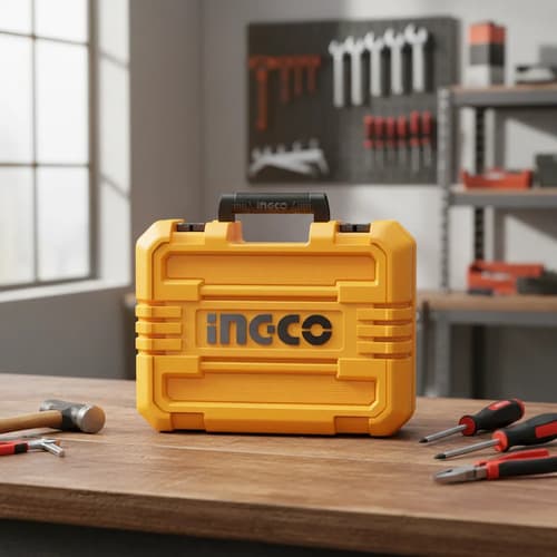 Maletín Plástico Ingco Vacío Para Guardar Herrramientas. Naranja Claro