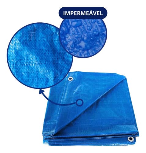 Lona Impermeable De Polietileno Azul Reforzada 2x3