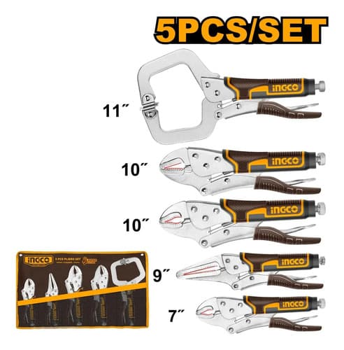 Set Kit Alicates De Presion 5 Piezas Ingco Cos23091