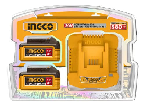 Kit De Cargador Bivolt Fbcpk2513-9 Ingco, 20 V, 5 Ah Y 4 A
