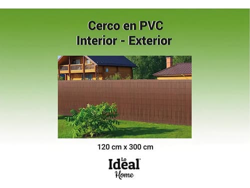 Cerco De Pvc 1.20 Mt X 3 Mt - Esterilla Cerca Jardín Cm El Regalon Color Marrón