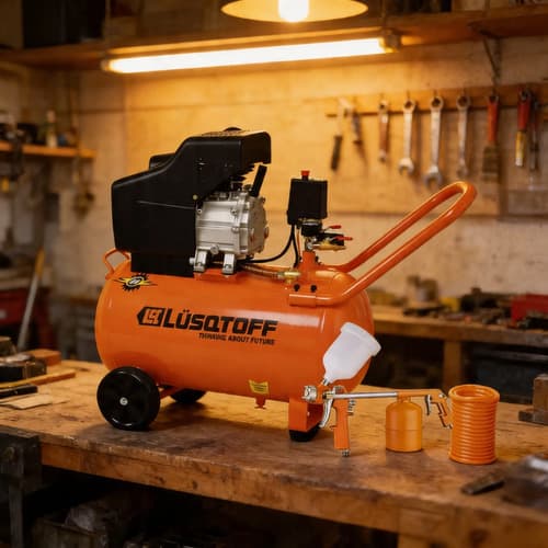 Compresor De Aire Lusqtoff 50 Litros 2.5 Hp + Kit 3  Piezas