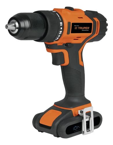 Taladro Percutor Atornillador 1/2' Truper 20v + Batería Y Cargador Naranja
