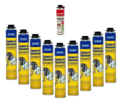 Poliuretano Proyectado Proyectable X12 Unds Unisil + Cleaner