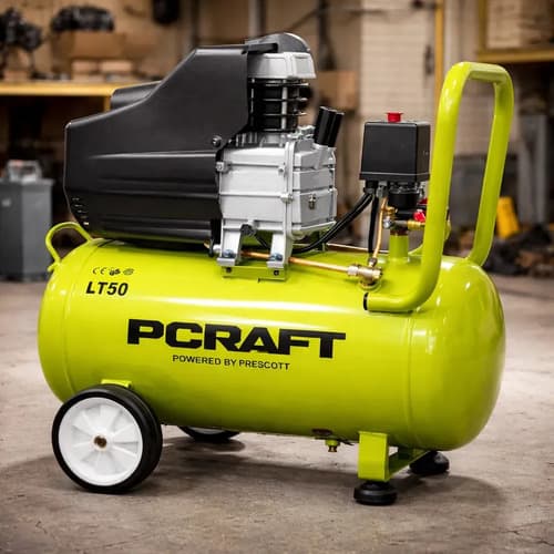 Compresor De Aire Prescott 50 Lt 2.5 Hp Electrico Verde Monofásica