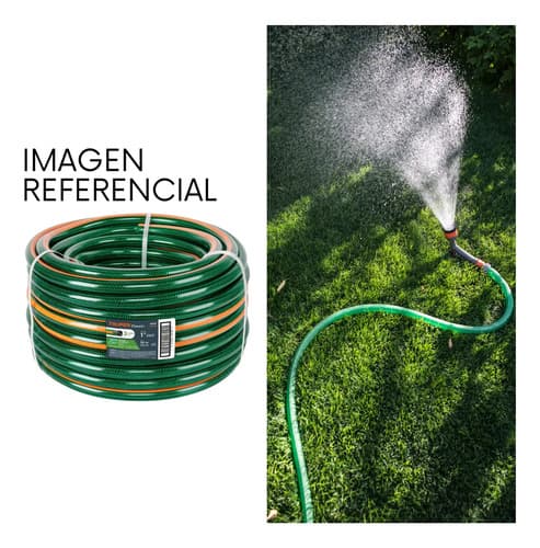 Manguera De Riego De 1/2 Reforzada 100 Metros Truper - Verde Y Naranja Verde Naranja