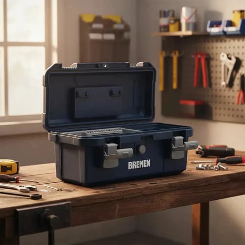 Caja Herramientas Plastica Mediana 45cm Bremen Color Azul