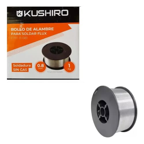 Rollo De Alambre Flux Para Soldar Sin Gas 0,8mm 1 Kilo Plateado