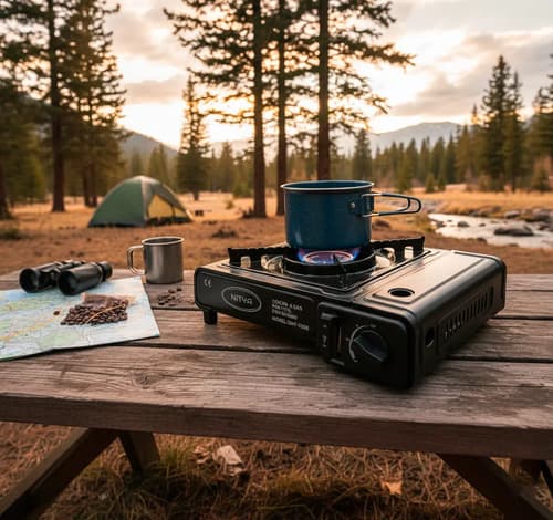 Anafe Gas Portátil Nitya Nt-155b 1 Hornalla Con Valija Camping