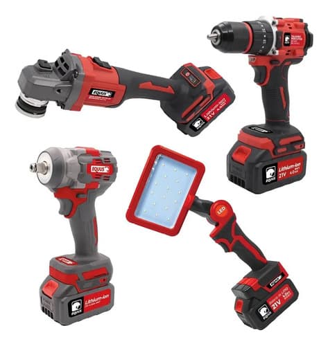 Combo Herramientas Equus Bl: Taladro, Llave Impacto, Amolado
