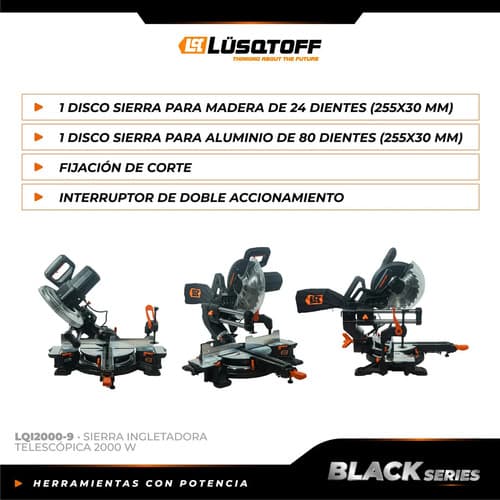 Sierra Ingletadora Lusqtoff Lqi2000-9 Telescopica 2000w Disc
