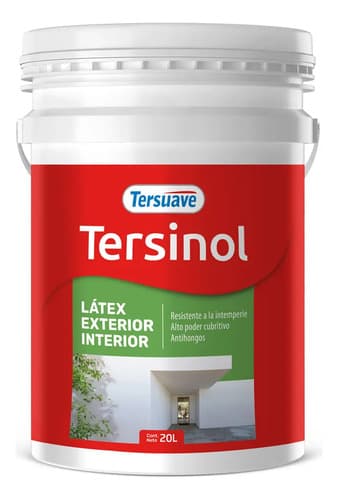 Pintura Tersuave Línea Tersinol 20l Látex Blanco Antihongo Mate Exterior Interior