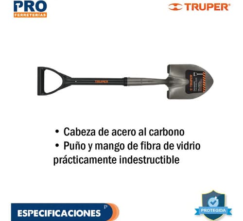 Pala Cajuelera Redonda Puño''d'' Mango Fibra De Vidrio 17195
