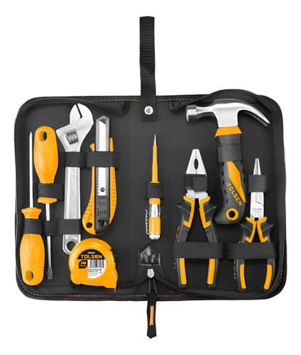 Kit De Herramientas Manuales Tolsen Incluye 9 Piezas Negro