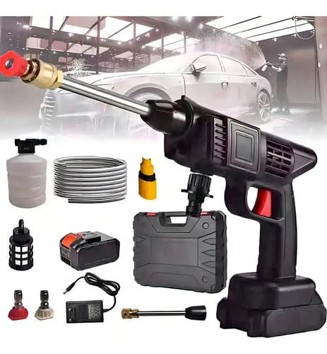 Hidrolavadora Inalámbrica Portátil Seisa De 30 Bar Y 300 W Negro