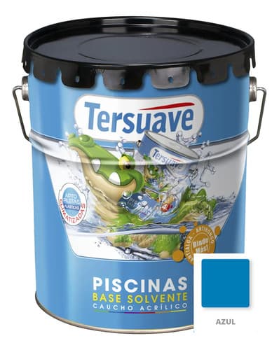 Pintura Pileta Piscina Tersuave Caucho Azul 20 L 160m² Semimate