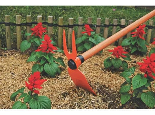 Kit Jardineria Escardillo + Escoba Jardin Naranja Tramontina Madera