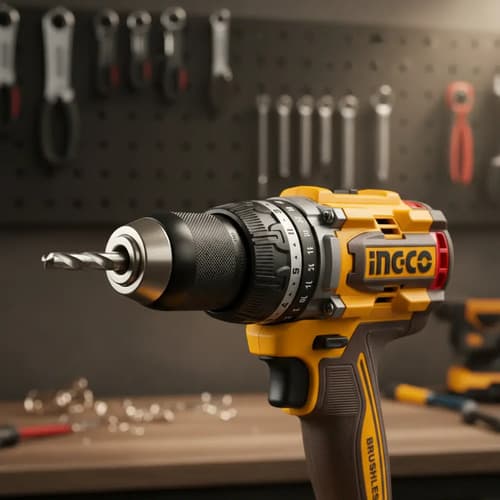 Taladro Percutor 166nm 20v Ingco + 2 Bat 5.0ah + Cargvalija Naranja Claro