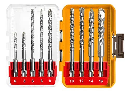 Kit 8 Piezas Mechas Para Rotomartillo Sds Plus Ingco