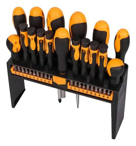 Set De Desarmadores Hoteche 241337 Con 37 Piezas Y Mango De Plástico