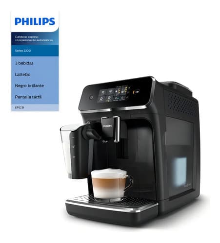 Cafetera Philips Series 2200 Ep2231 Super Automática Negra E Negro