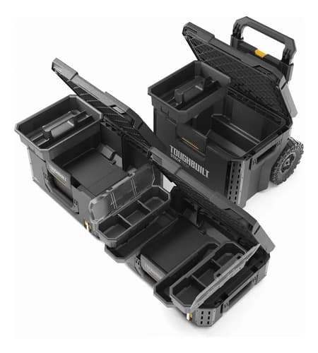 Kit Cajas Herramientas Modular Stacktech 3pcs Toughbuilt Negro