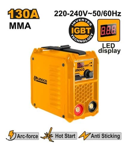 Soldadora Inverter Ingco 130a, Mma13018 Amarillo