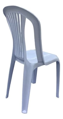Silla Plástico Apilable Tushop Exterior Blanco Hueso Respaldo Alto