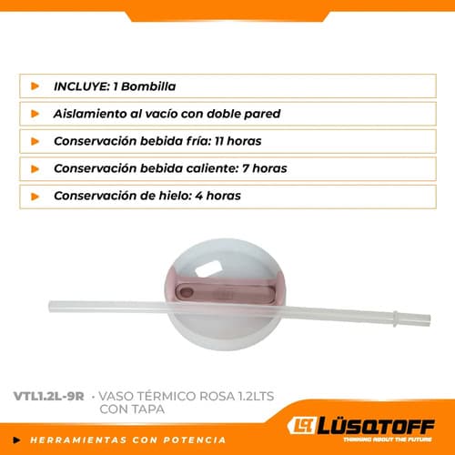 Vaso Térmico 1,2lts Lusqtoff Vtl1.2-9r Rosa Lisa