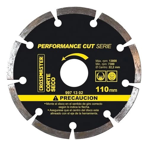 Discos Diamantados Segmentados Corte Seco 110 Mm Crossmaster