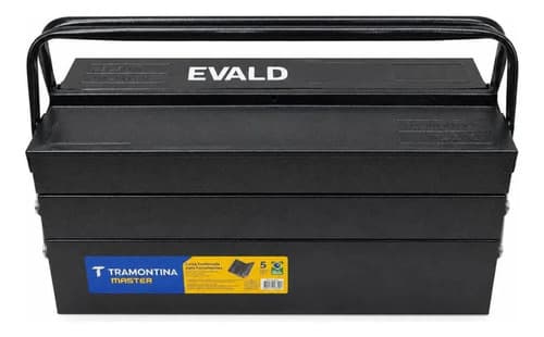 Caja De Herramientas Negra Reforzada Evald De 5 Cajones Tramontina Negro
