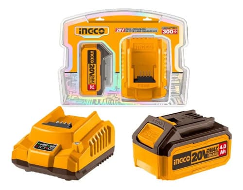 Motosierra Ingco 20v 8 PuLG Set X1 Bateria 20v 4amp Ingco Naranja Claro