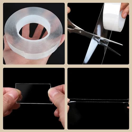 Cinta Adhesiva Doble Faz Transparente De Polipropileno Para Manualidades