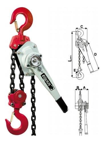 Aparejo De Elevacion Manual Equus 1.5 Toneladas Cadena 6 M