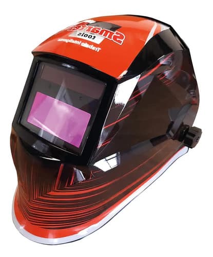 Máscara De Soldar Smarter Profesional Mma-mig-tig Protección Din 16 Fotocromática 2 Sensores Naranja